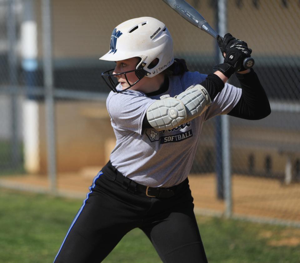 John Jay softball's Gaelen Kelly during Wednesday's practice on April 13, 2022. 