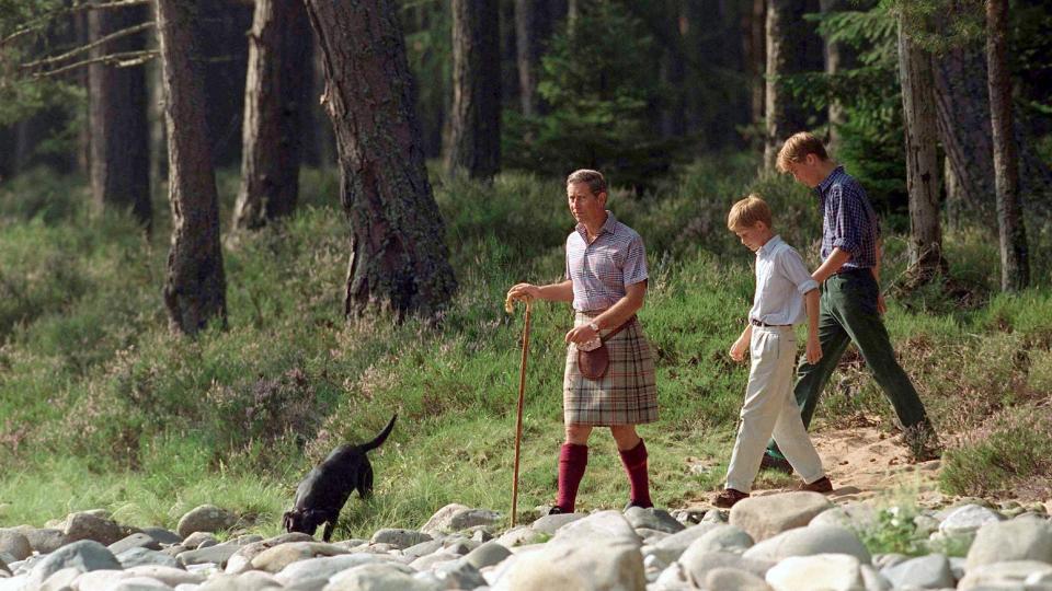 Prince Charles at Balmoral with Harry and William