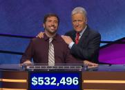 <p>Albuquerque math teacher Jason Zuffranieri won a total of $532,496 over 19 games in 2019, cementing him in the<em> Jeopardy!</em> pantheon as the fourth highest-earning contestant of all time. He shares the record for fourth longest winning streak with David Madden (more on him below). The historic streak was a long time coming for Zuffranieri, who auditioned for <em>Jeopardy!</em> nine times before making it onto the show. “My mentality for 25 years was that I wasn’t meant to be on the show for whatever reason: not smart enough, not camera-friendly, not interesting, whatever,” Zuffranieri <a href="https://www.thewrap.com/jeopardy-jason-zuffranieris-19-game-winning-streak-comes-to-an-end/" rel="nofollow noopener" target="_blank" data-ylk="slk:said;elm:context_link;itc:0;sec:content-canvas" class="link ">said</a>. “To finally get a chance on that stage was a dream come true, and the level of good fortune I received is truly beyond anything I ever considered could happen.”</p>