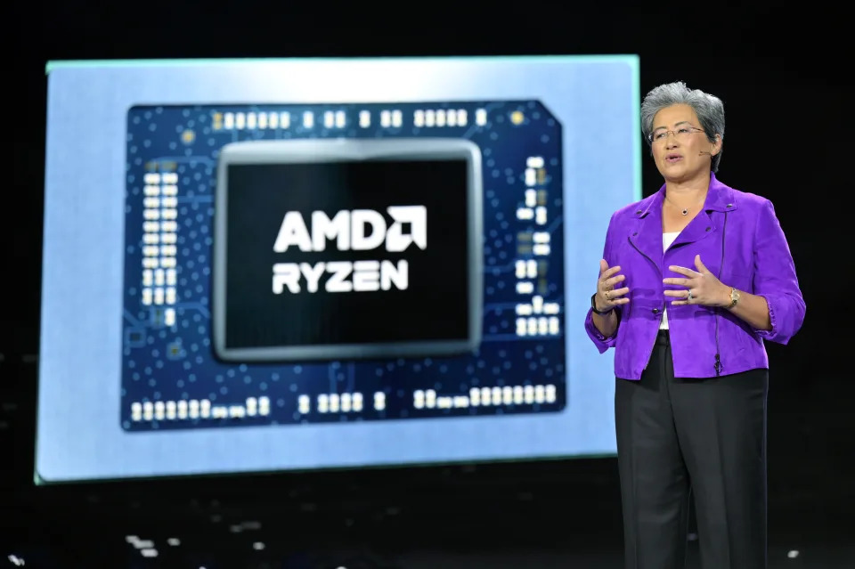 LAS VEGAS, NEVADA - JANUARY 04:  AMD Chair and CEO Dr. Lisa Su delivers a keynote address at CES 2023 at The Venetian Las Vegas on January 04, 2023 in Las Vegas, Nevada. CES, the world's largest annual consumer technology trade show, runs from January 5-8 and features about 3,100 exhibitors showing off their latest products and services to more than 100,000 attendees.  (Photo by David Becker/Getty Images)