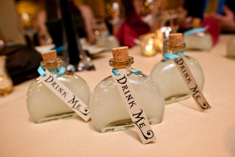 Little touches like these bottles can add lots to the Alice theme