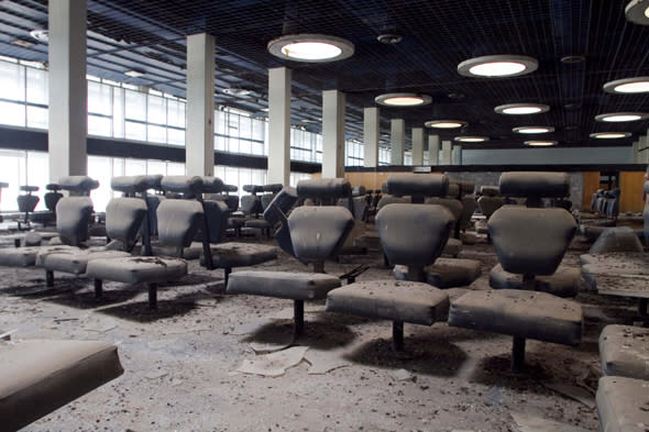 Interior spaces of the abandoned airport of Nicosia.