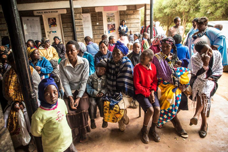 Families wait for hours and travel as far as 10 miles to see a doctor at the Ubuntu Life clinic.