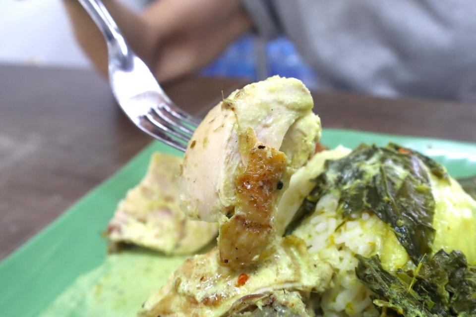 best-rated nasi padang - ayam bakar closeup