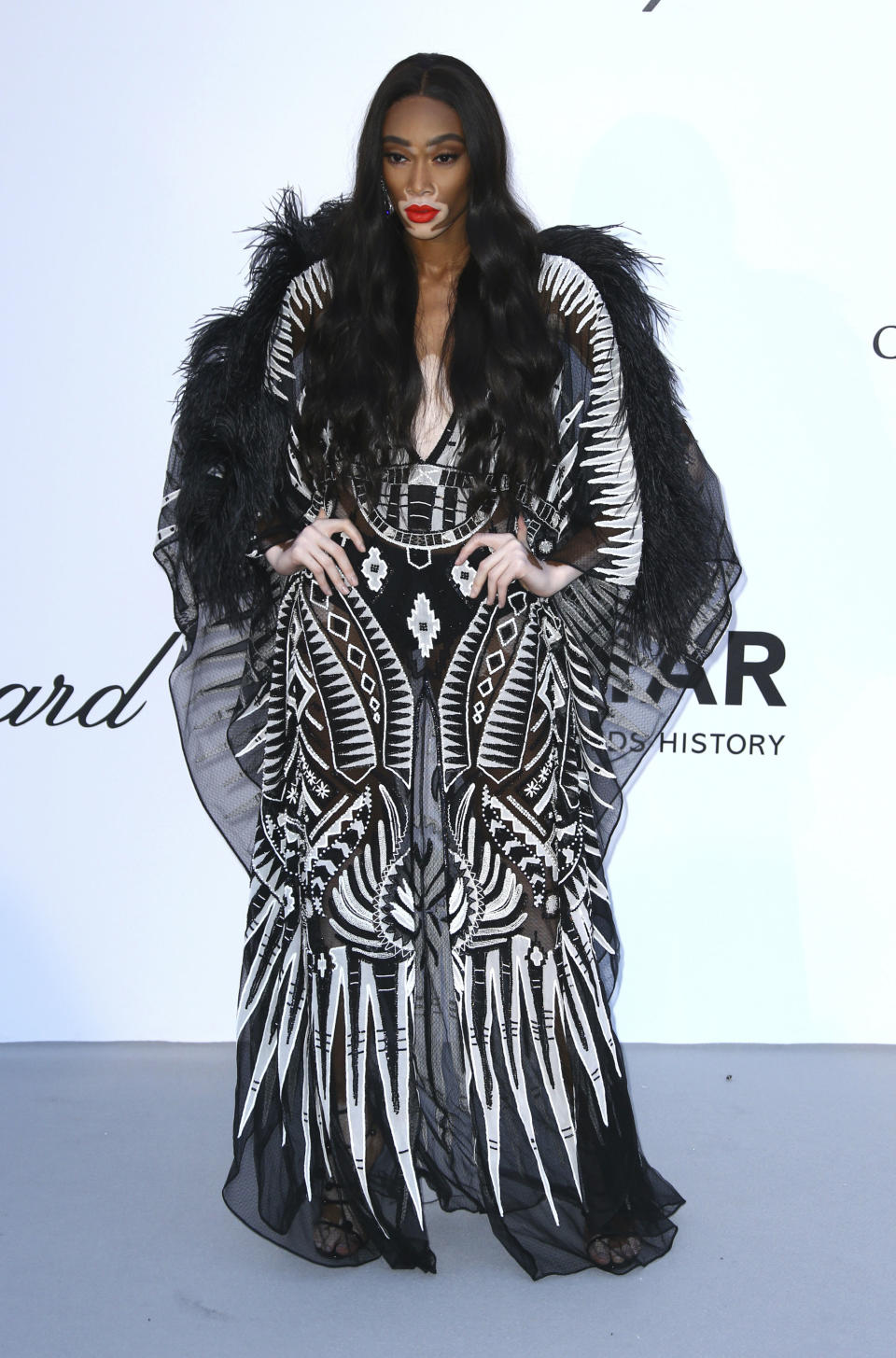 <p>Aunque no te lo creas, el surrealista modelito que escogió la canadiense estaba firmado por Zuhair Murad. Le damos un 10 en originalidad, pero no podemos aprobar su estilismo. (Foto: AP). </p>