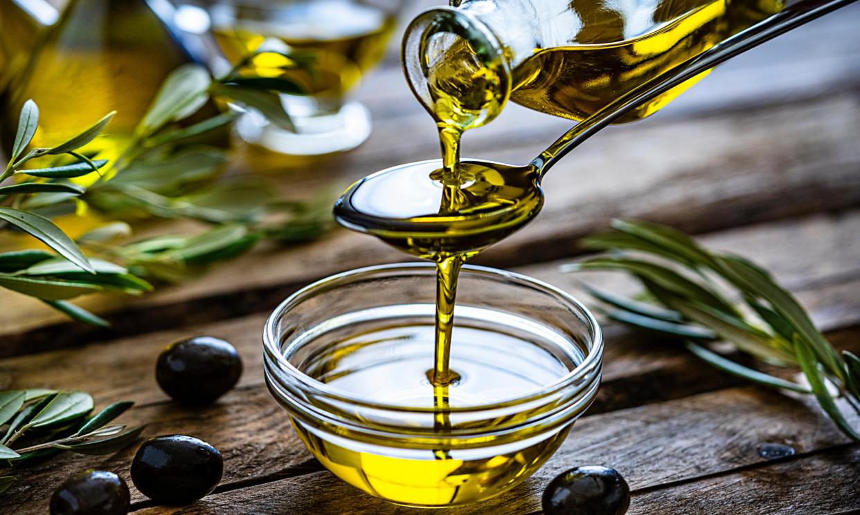 <span>Two litres of supermarket olive oil cost about £7 in 2022. Now the same bottle will cost more than £16.</span><span>Photograph: Getty Images</span>