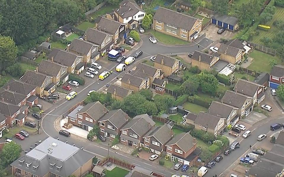 Crime scene of triple murder in Bushey