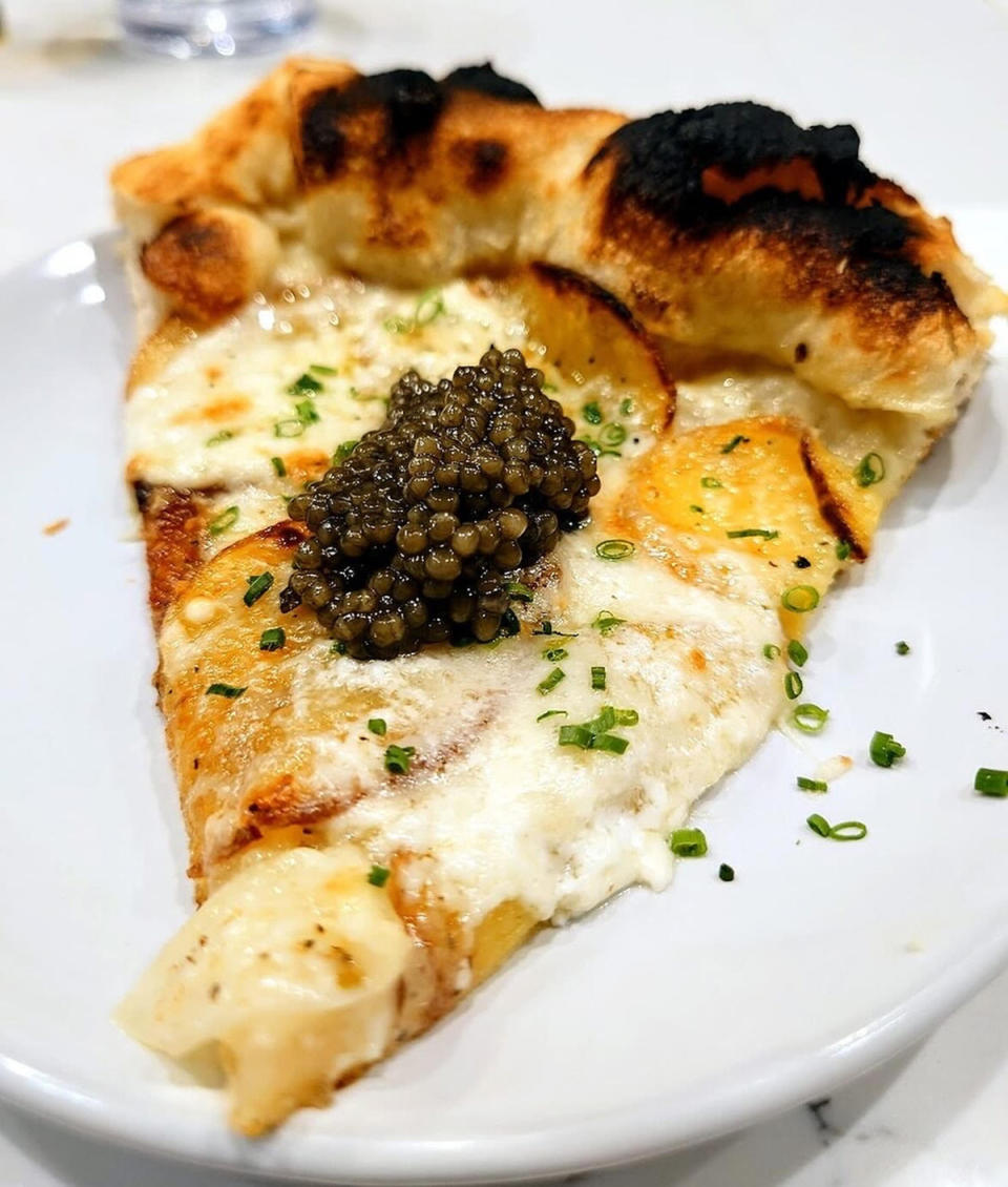 Potato and caviar pizza from Pizzeria Sei