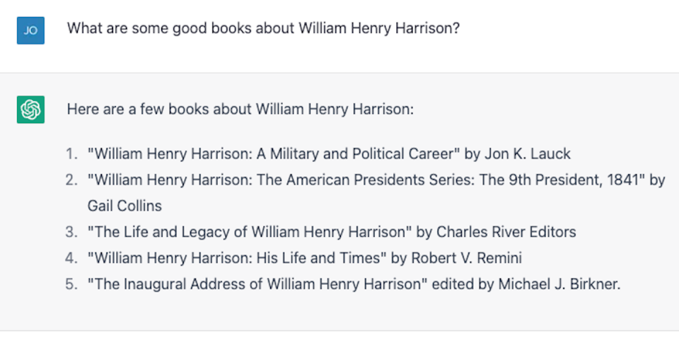 More books about Harrison, still mostly nonexistent. Screen capture by Jonathan May., <a href="http://creativecommons.org/licenses/by-nd/4.0/" rel="nofollow noopener" target="_blank" data-ylk="slk:CC BY-ND;elm:context_link;itc:0;sec:content-canvas" class="link ">CC BY-ND</a>