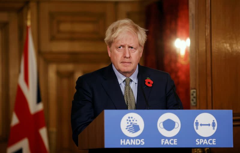 Britain's PM Johnson holds news conference on COVID-19