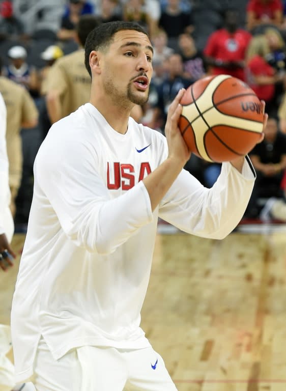 US guard Klay Thompson (pictured), one of Kevin Durant's new NBA teammates at Golden State, is excited to have the chance to play alongside him early, at Rio Olympics