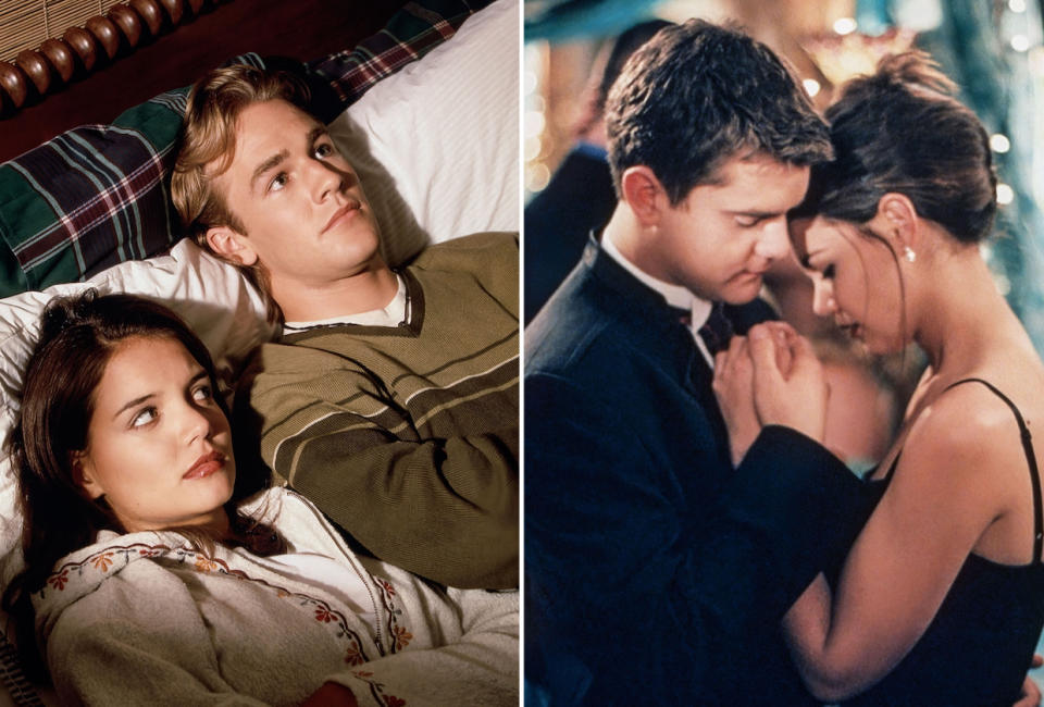 Katie Holmes Objected to Original Dawsons Creek Ending: She Wanted It to Be Pacey EP Says - Yahoo Entertainment
