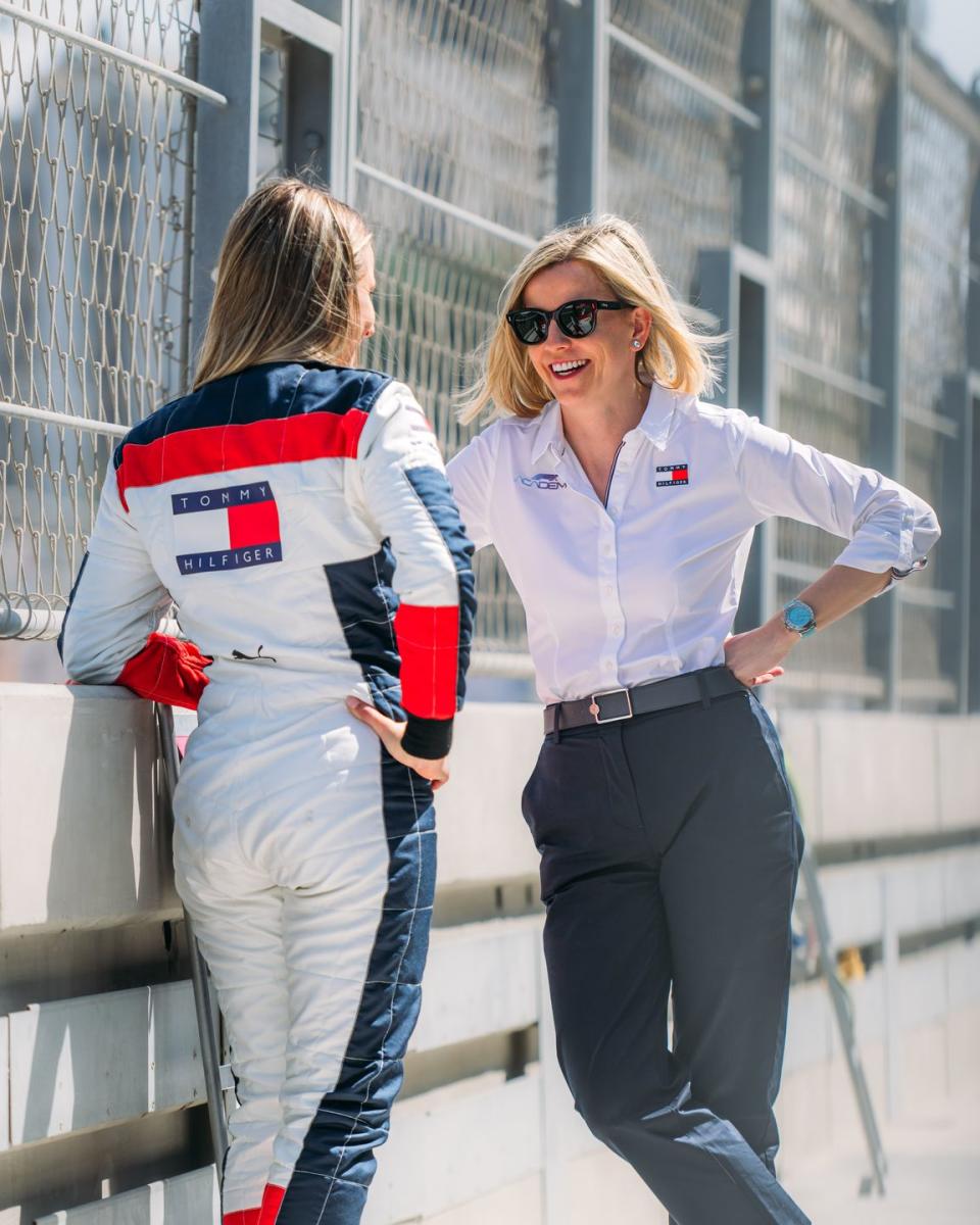 spanish driver nerea martí and susie wolff of tommy hilfiger