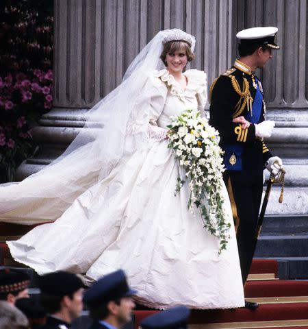 Anwar Hussein/Getty Princess Diana and now-King Charles on their wedding day in 1981