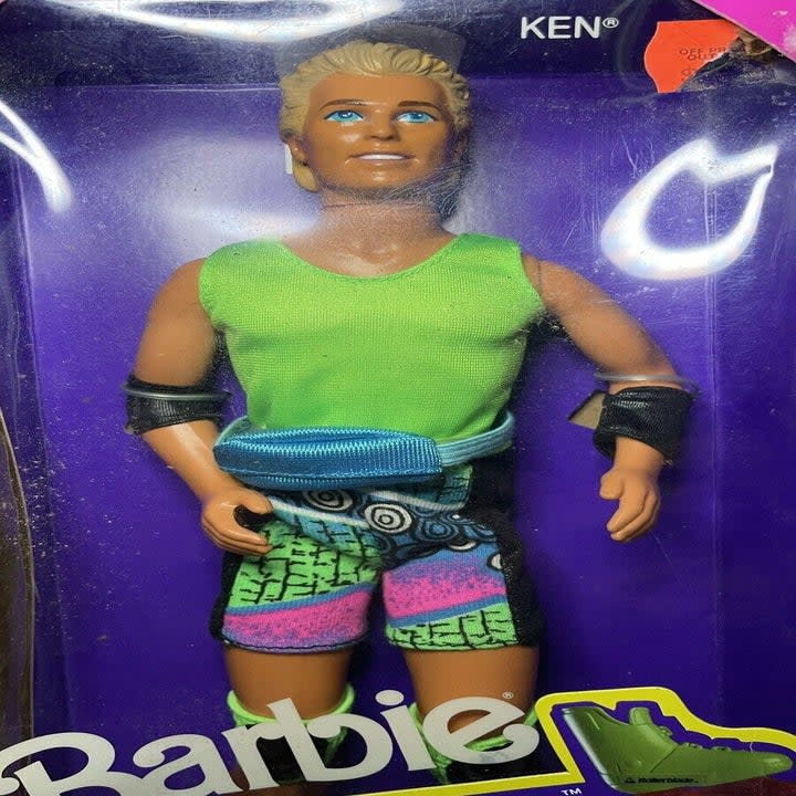 The skating version of Ken, which is wearing a completely different and much less colorful outfit