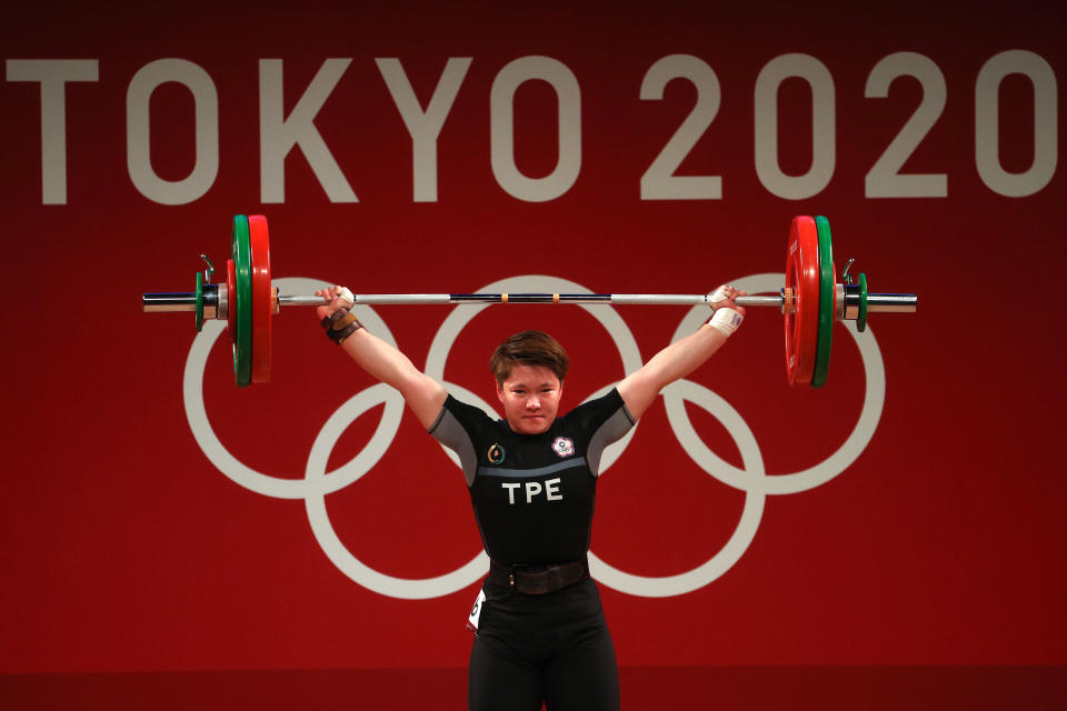 陳玟卉出戰東京奧運，挑戰抓舉項目。(Photo by Chris Graythen/Getty Images)
