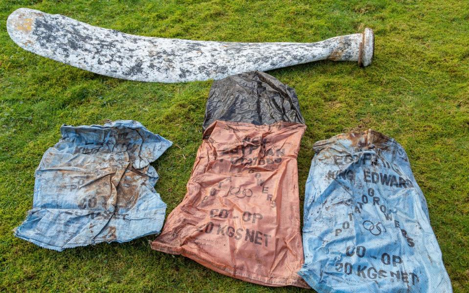 The propeller was found wrapped in potato sacks in a peat bog