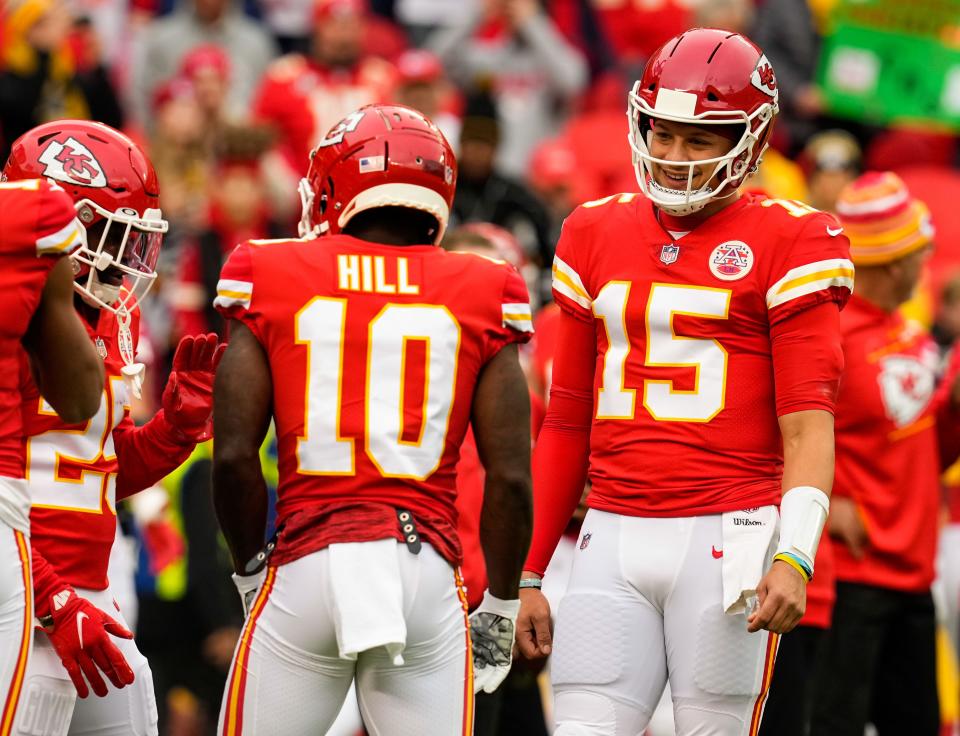 Wednesday's trade broke up Chiefs QB Patrick Mahomes and WR Tyreek Hill.