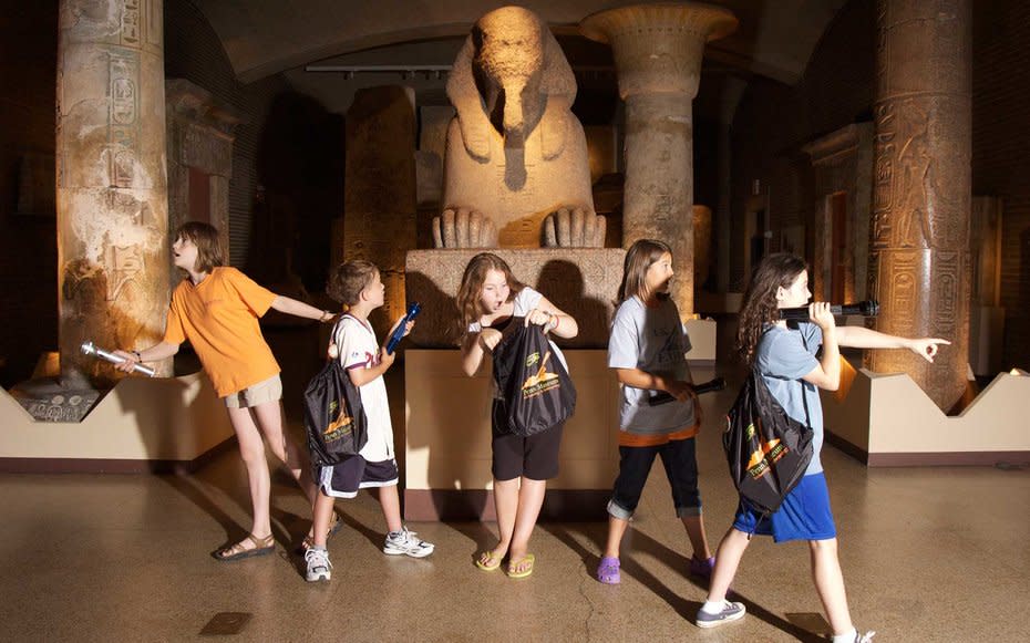 <p>A scavenger hunt and evening expedition are all part of this one-of-a-kind sleepover in Philadelphia. Kids aged 6 to 12 can check out mummies and hieroglyphics before curling up beneath the foot of the third-largest granite Sphinx in the world. It'll set you back $55 a person. Read more about it <a rel="nofollow noopener" href="http://www.penn.museum/programs/kids-and-family/40-winks-with-the-sphinx-sleepover" target="_blank" data-ylk="slk:here;elm:context_link;itc:0;sec:content-canvas" class="link ">here</a>.</p>