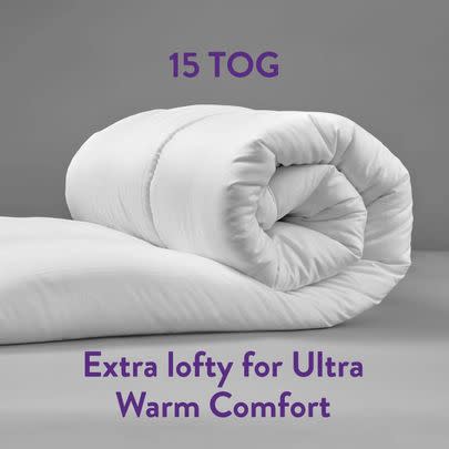 Keep yourself warm without needing to turn the heating on thanks to this extra thick and cosy 15 tog duvet that also happens to be 21% off.