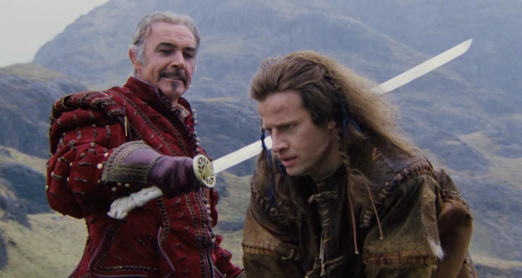 Sean Connery and Christopher Lambert in Highlander (Credit: Columbia-Cannon-Warner)
