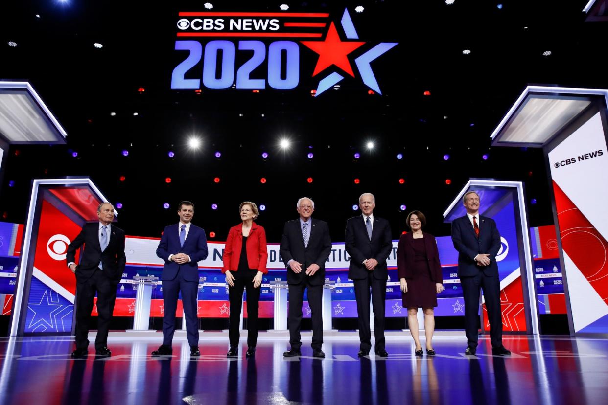 Candidates prepare to take part in the Democratic debate in Charleston, South Carolina: AP