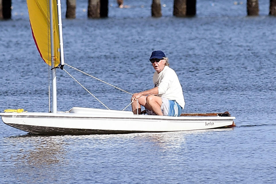 <p>Paul McCartney was seen enjoying a ride on a sailing boat in The Hamptons.</p>