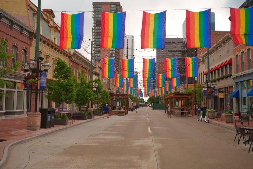 Pride month celebration in Larimar square