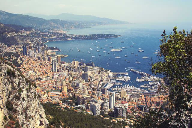 <p>Emilie Malcorps</p> A view over the harbor from the hills of Monaco.