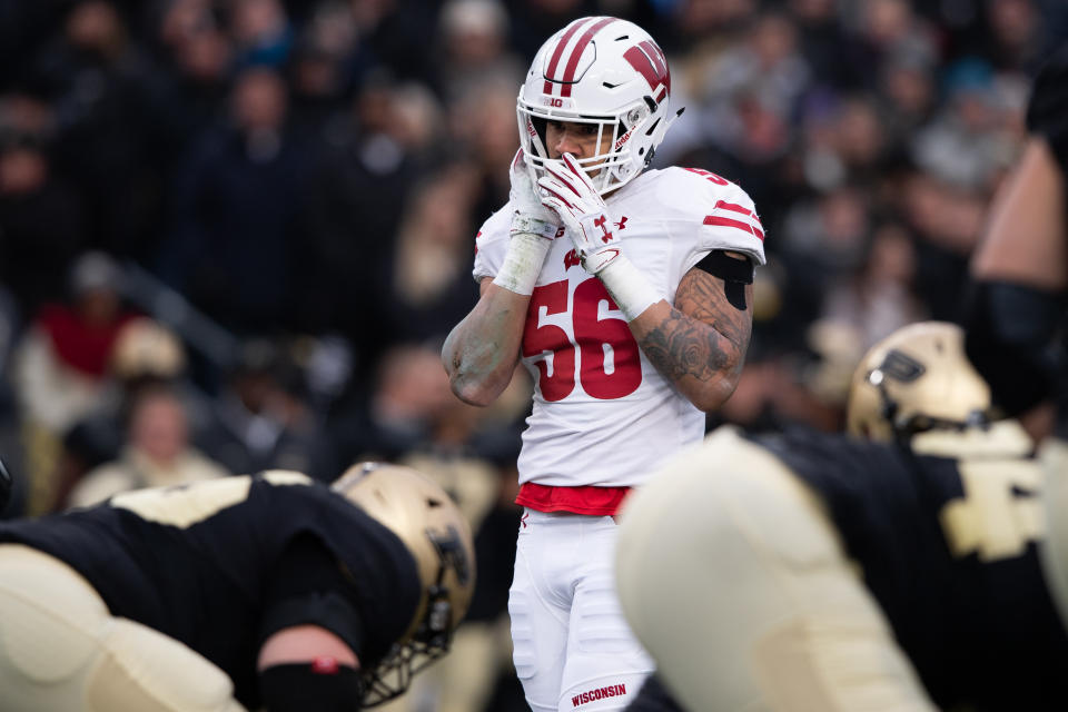 Zack Baun's diluted urine test seems to have scared off some teams, but he might be a steal for the Saints in the third round. (Photo by Zach Bolinger/Icon Sportswire via Getty Images)