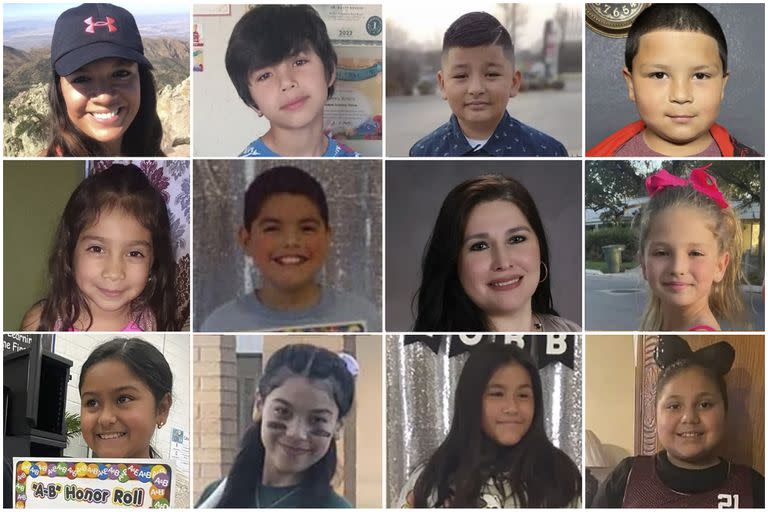 Algunas víctimas del tiroteo: Eva Mireles, Uziyah Garcia, Xavier Lopez, Rogelio Torres, Nevaeh Bravo, José Flores, Makenna Elrod, Amerie Jo Garza, Eliahana Cruz Torres, Annabell Guadalupe Rodriguez, Ellie Lugo