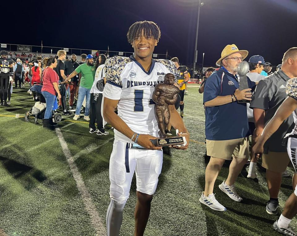 Dallastown senior Kenny Johnson was named the MVP of the Big 33 game after catching nine passes for 161 yards and the winning touchdown in a 31-27 win over Maryland on Sunday.