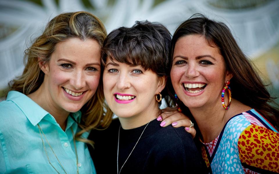 Deborah James with her podcast co-presenters, Rachael Bland, left, who died in 2018, and Lauren Mahon - Mark Waugh/Alamy