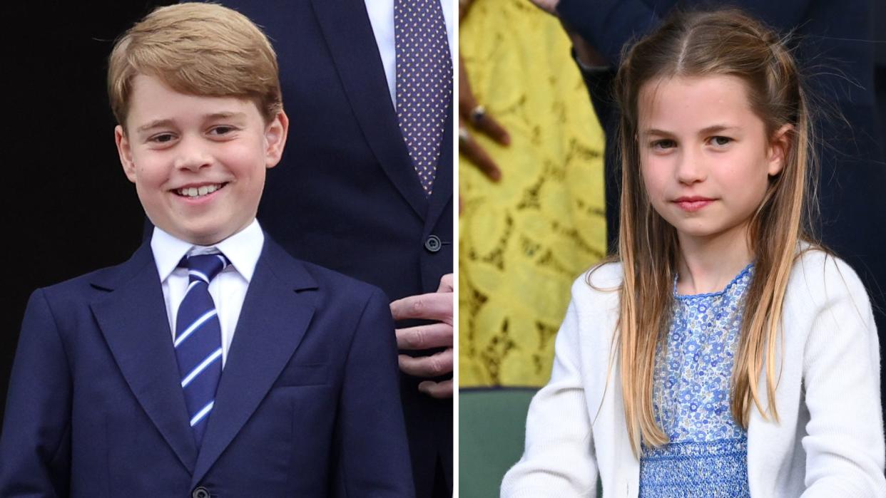  Composite of Prince George at the Platinum Jubilee Pageant in 2022 and Princess Charlotte at Wimbledon 2023. 