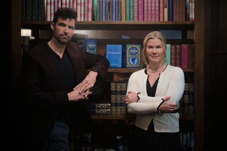 Benjamin Ayres and Alison Sweeney star in "Love & Jane," premiering Saturday. Photo courtesy of Hallmark