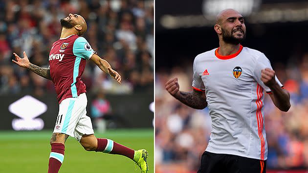 Zaza at West Ham vs Zaza at Valencia is like chalk and cheese. Pic: Getty