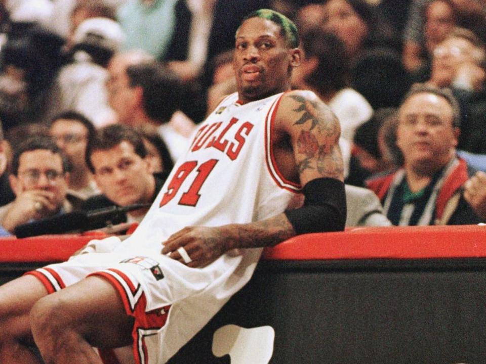 Dennis Rodman played for the Chicago Bulls between 1995 and 1998: AFP via Getty Images