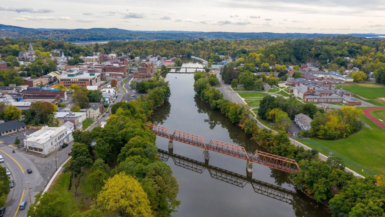 Black Bridge - Catskill, New York stock photo