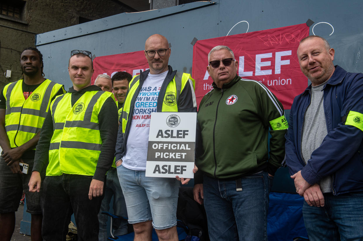 Aslef members will strike again this weekend as part of a long-running plea for pay rises for train drivers. (Getty)