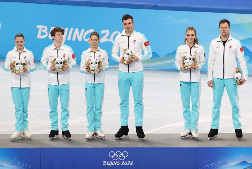 Kamila Valieva during the team event of the Winter Olympics