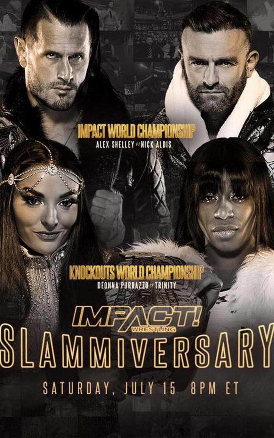 Impact Wrestling’s “Slammiversary” on July 15 via FITE TV from St. Clair College in Windsor, Ontario, Canada.