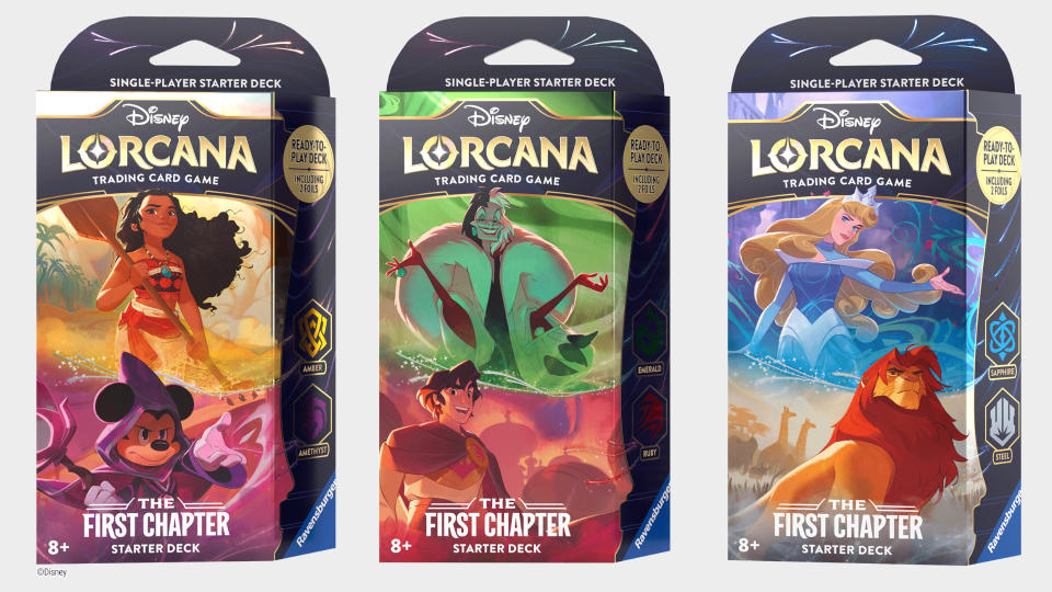 Disney Lorcana Starter Sets on a plain background