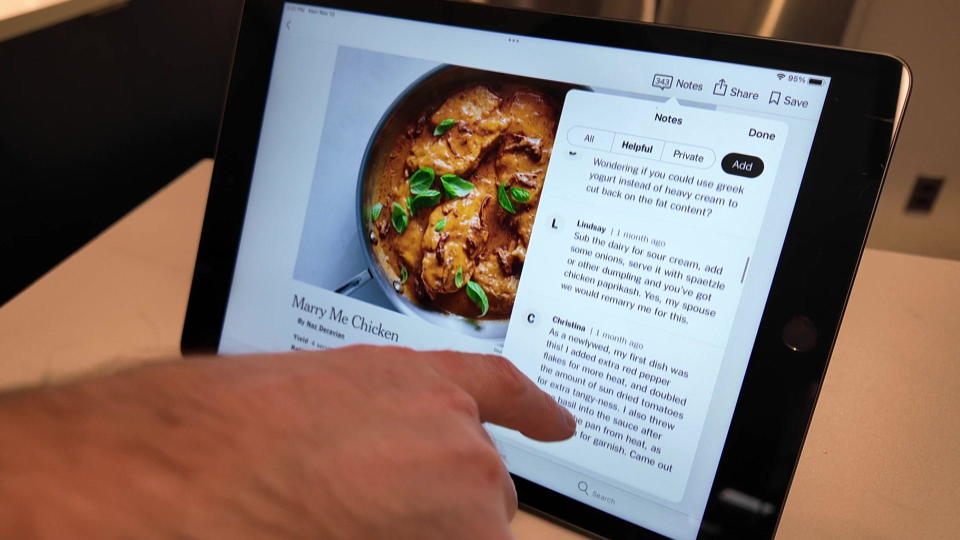 Readers freely comment on the Times' recipes.  / Credit: CBS News