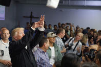 <p>Trump <a href="https://people.com/politics/donald-trump-throws-paper-towels-hurricane-maria-survivors-puerto-rico/" rel="nofollow noopener" target="_blank" data-ylk="slk:throws packages of paper towels;elm:context_link;itc:0;sec:content-canvas" class="link ">throws packages of paper towels</a> into a crowd of Hurricane Maria survivors in Gauynabo, Puerto Rico, on Oct. 3, 2017, weeks after the storm wreaked havoc there.</p> <p>The commander-in-chief was widely criticized for his response to the devastation in Puerto Rico, withholding funds to help the U.S. territory in part because he believed the island had "thrown our budget a little out of whack," <a href="https://people.com/politics/donald-trump-throws-paper-towels-hurricane-maria-survivors-puerto-rico/" rel="nofollow noopener" target="_blank" data-ylk="slk:he said during the Oct. 3 visit;elm:context_link;itc:0;sec:content-canvas" class="link ">he said during the Oct. 3 visit</a>. He also believed Puerto Rico was receiving too much rebuilding money when compared to other hurricane hotspots like Texas and Florida, <a href="https://apnews.com/article/df711dcff96a41218161a452340f0325" rel="nofollow noopener" target="_blank" data-ylk="slk:per the AP;elm:context_link;itc:0;sec:content-canvas" class="link ">per the AP</a>. The president <a href="https://people.com/politics/donald-trump-throws-paper-towels-hurricane-maria-survivors-puerto-rico/" rel="nofollow noopener" target="_blank" data-ylk="slk:butted heads in particular with the mayor of San Juan;elm:context_link;itc:0;sec:content-canvas" class="link ">butted heads in particular with the mayor of San Juan</a>, disagreeing on the death toll and FEMA response to the crisis.</p>