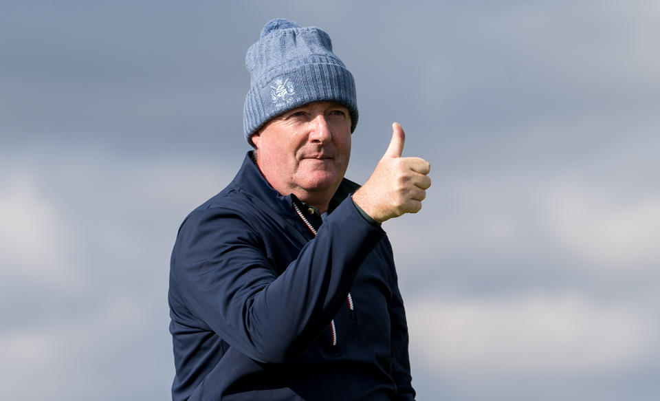 ANGUS, SCOTLAND - SEPTEMBER 29: Piers Morgan is pictured during the first round of the Alfred Dunhill Links Championship at Carnoustie, on September 29, 2022, in Angus, Scotland.  (Photo by Ross Parker/SNS Group via Getty Images)