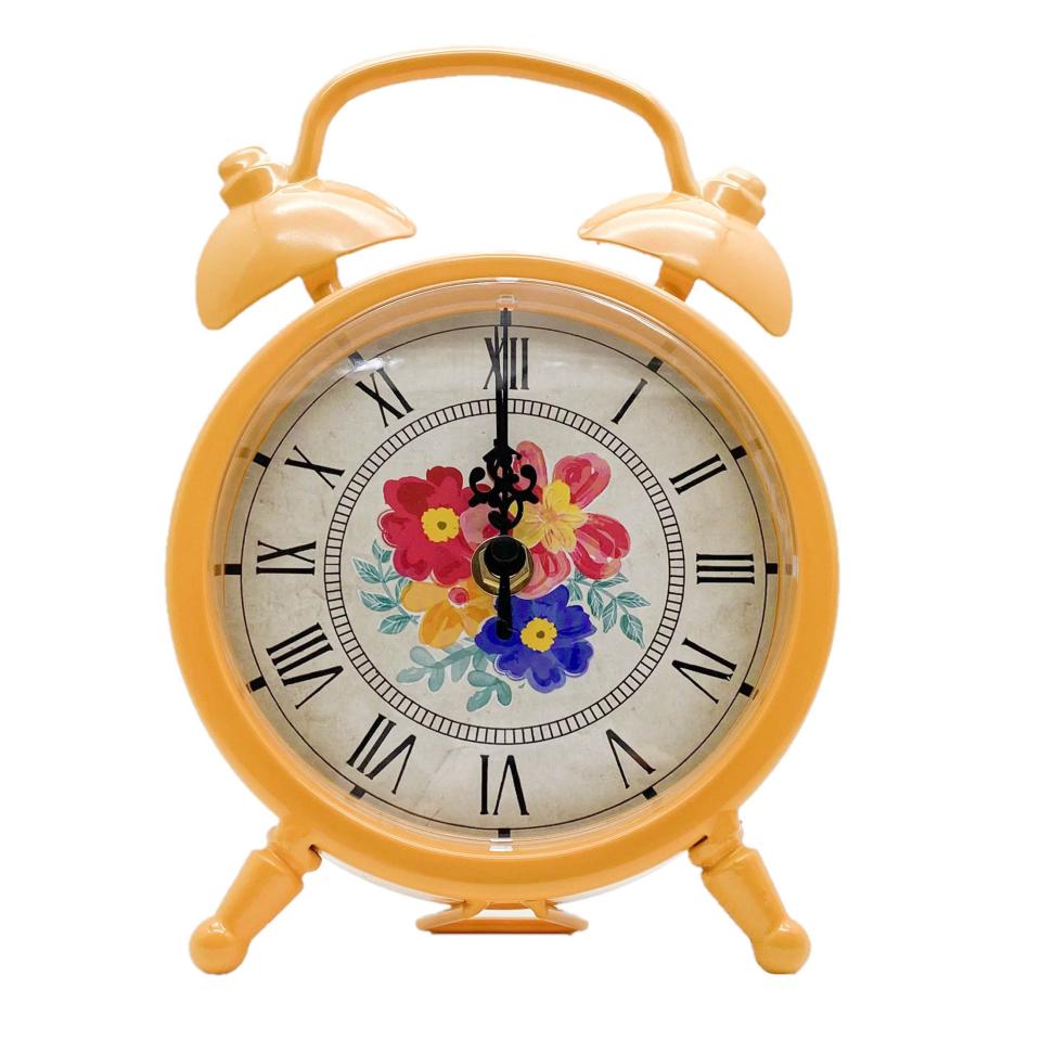 Spring Yellow Floral Clock