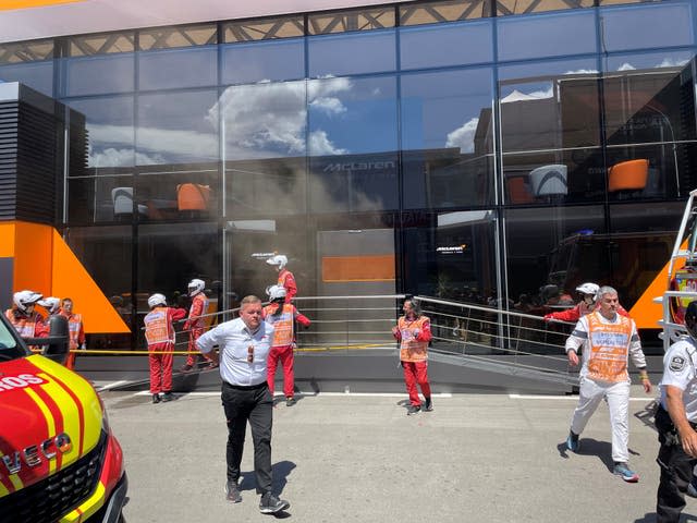 The team hub was evacuated ahead of third practice