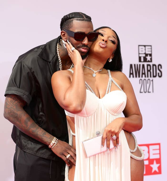 (L-R) Megan Thee Stallion and Pardison Fontaine attend the BET Awards 2021