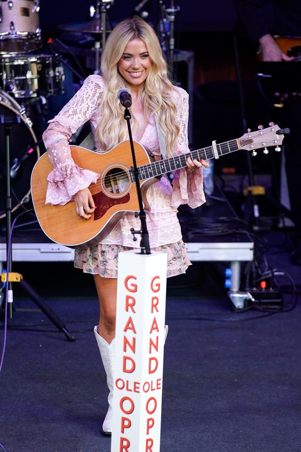 Megan Moroney performs during an Opry NextStage Live event in The Colony, Texas, in 2023.