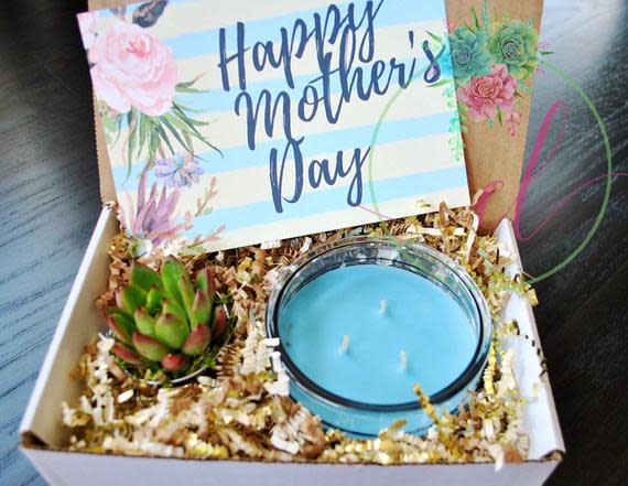 <p><a href="https://go.redirectingat.com?id=74968X1596630&url=https%3A%2F%2Fwww.etsy.com%2Flisting%2F693459555%2Fmothers-day-gift-box&sref=https%3A%2F%2Fwww.thepioneerwoman.com%2Fholidays-celebrations%2Fgifts%2Fg35813172%2Fmothers-day-basket-ideas%2F" rel="nofollow noopener" target="_blank" data-ylk="slk:Shop Now;elm:context_link;itc:0;sec:content-canvas" class="link ">Shop Now</a></p><p>Mother's Day Gift Box</p><p>etsy.com</p><p>$24.99</p><span class="copyright">Etsy/EvangelineLilys</span>